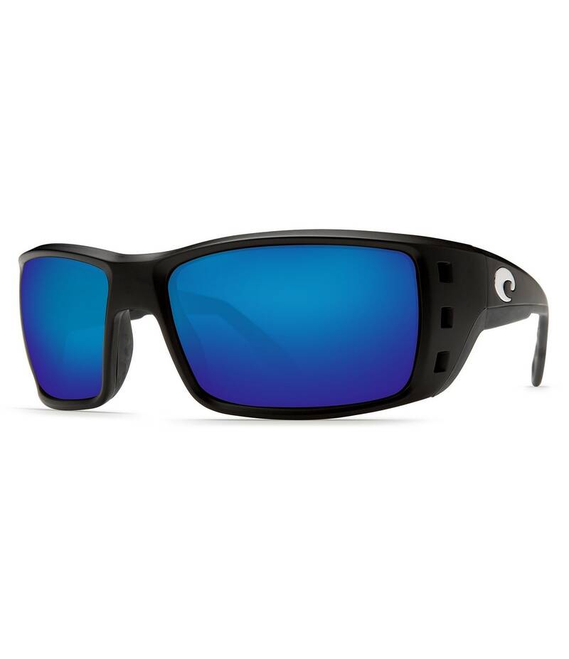 コスタ レディース 付属品 サングラス・アイウェア Costa Men\u0027s Permit Polarized Rectangle Sunglasses Matte Black Blue Mirror 黒いこと