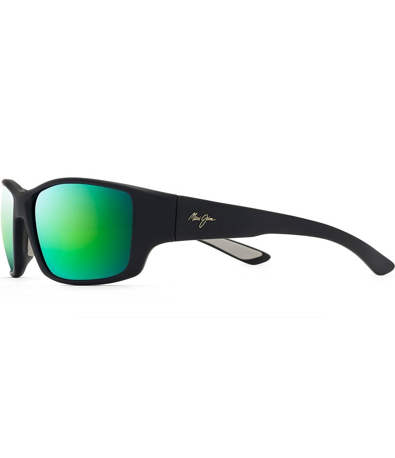 マウイ体育館 レディース 付属品 サングラス・アイウェア つけ加える大きさ Maui Jim Local Kine PolarizedPlus2R Wrap 61粍 Sunglasses Soft Black Green Grey 黒いこと