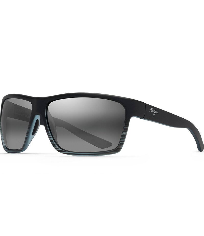 マウイ体育館 レディース 付属品 サングラス・アイウェア つけ加える大きさ Maui Jim Alenuihaha PolarizedPlus2R Wrap 64粍 Sunglasses Grey Black Stripe 黒いこと
