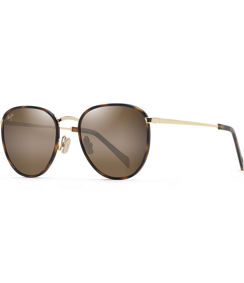 マウイ体育館 レディース 佩び物 サングラス・アイウェア 足し加える大きさ Maui Jim Unisex Noni PolarizedPlus2R Round 54粍 Sunglasses Tortoise/Gold ゴールド