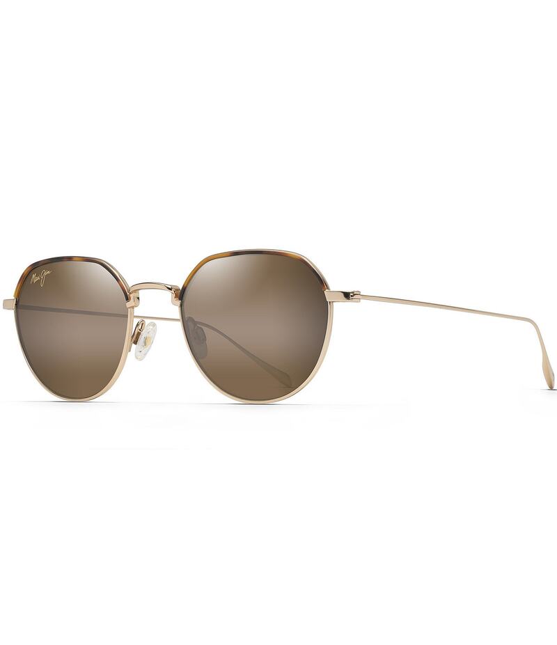 マウイ体育館 レディース 佩び物 サングラス・アイウェア Maui Jim Unisex Island Eyes 50粍 Polarized Round Sunglasses Gold ゴールド