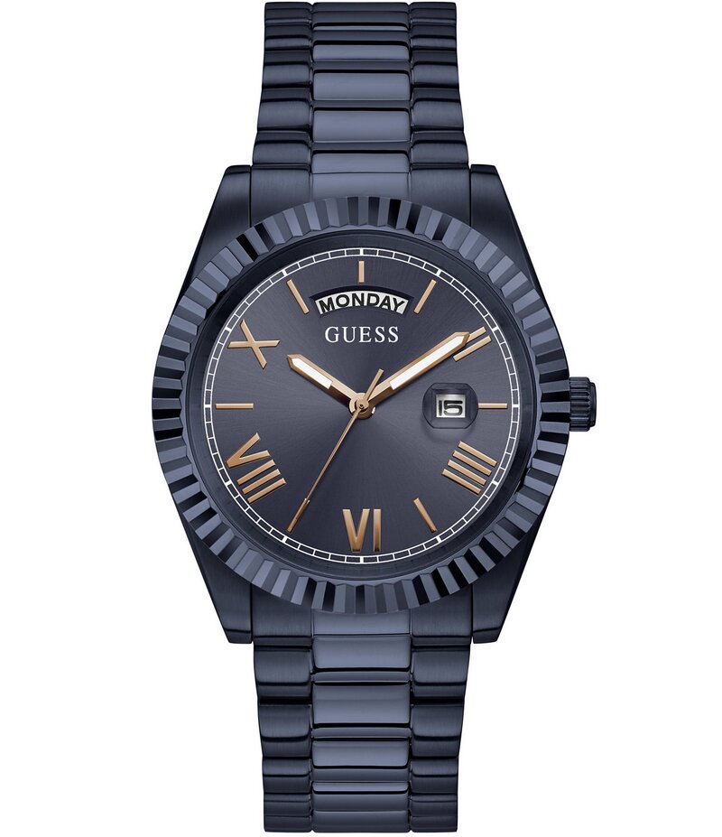 ゲス レディース アクセサリー 腕時計 Guess Men's Continental Analog Navy IP Bracelet Watch Navy ネイビー|ReVida 店