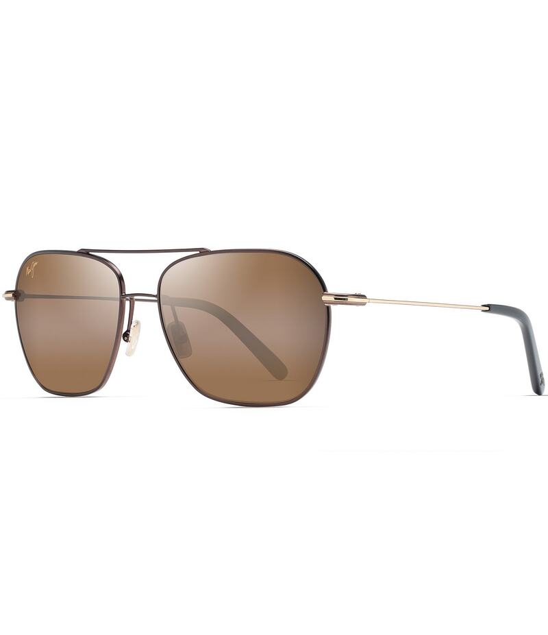 マウイ体育館 レディース 付属物 サングラス・アイウェア Maui Jim Mano Polarized Aviator Sunglasses Dark Brown 赤銅色
