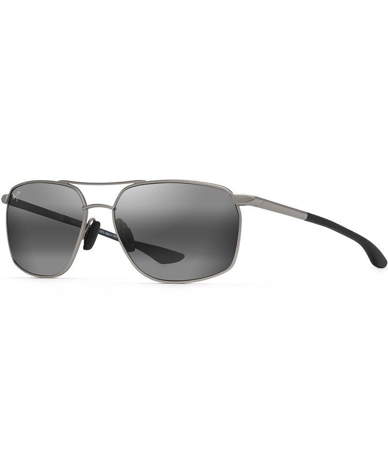 マウイ体育館 レディース 佩び物 サングラス・アイウェア Maui Jim Men\u0027s Rectangular Puu Kukui Polarized Sunglasses Silver しろがね色