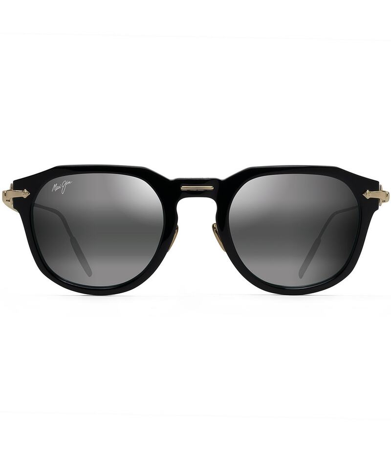 マウイ体育館 レディース 添え物 サングラス・アイウェア Maui Jim Unisex Alika Round Polarized Sunglasses Black with Gold 黒いこと