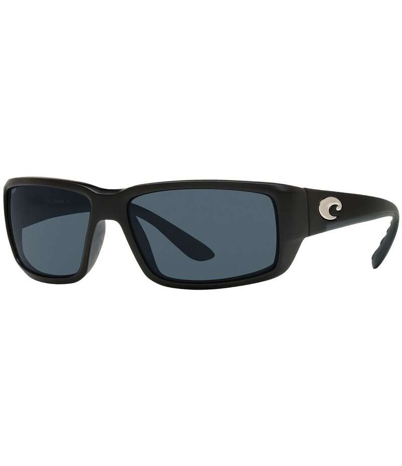 コスタ レディース アクセサリー サングラス・アイウェア Costa Men's Fantail 580 Polarized Rectangle Sunglasses Black ブラック
