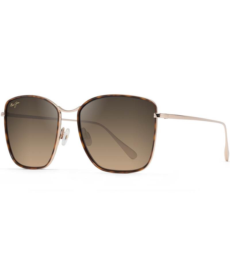 マウイ体育館 レディース 佩び物 サングラス・アイウェア Maui Jim Women\u0027s Tiger Lily 57粍 Tortoise Polarized Square Sunglasses Dark Tortoise 毛の荒物
