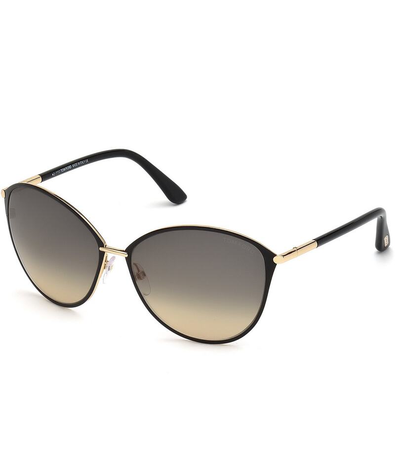 トム・ジェラルド・r・フォード レディース 付属物 サングラス・アイウェア TOM FORD Women\u0027s Penelope 59粍 Round Sunglasses Black/Gold 黒いこと