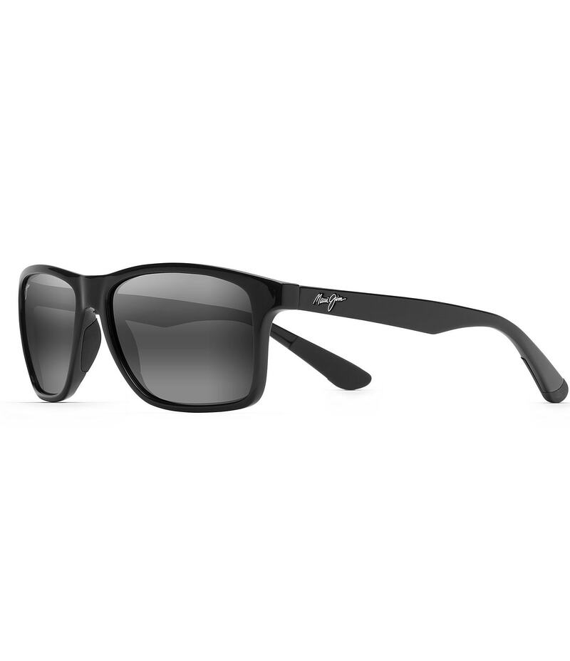 マウイ体育館 レディース 付属品 サングラス・アイウェア つけ加える大きさ Maui Jim Men\u0027s Onshore PolarizedPlus2R Gloss Black Rectangular 58粍 Sunglasses Gloss Black 黒いこと