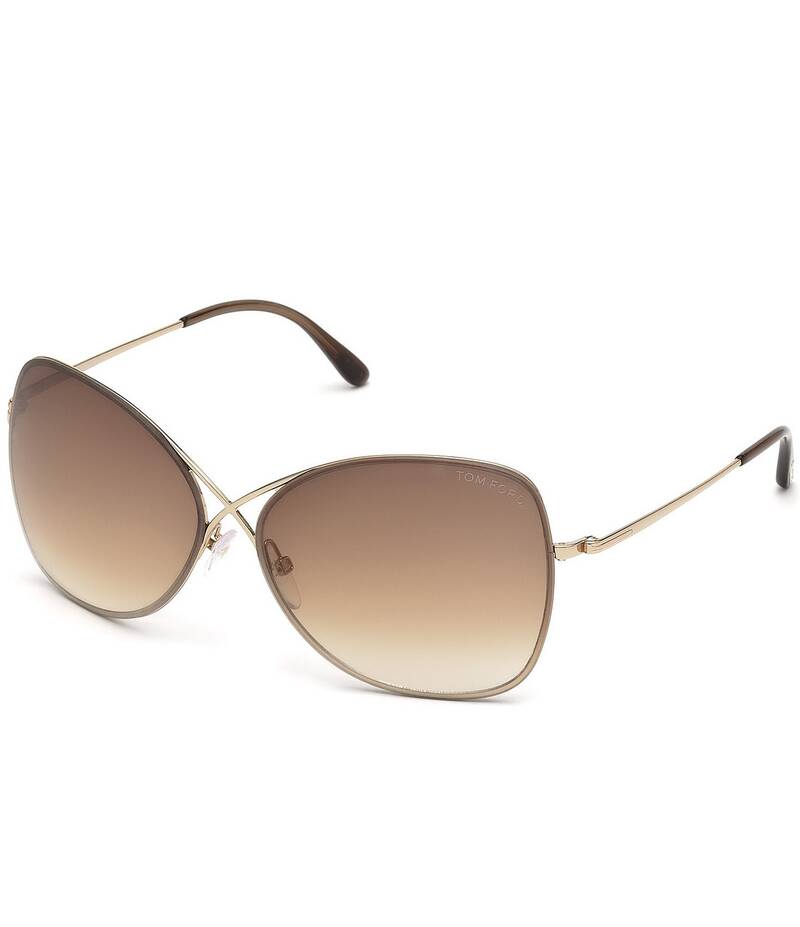 トム・ジェラルド・r・フォード レディース 付属物 サングラス・アイウェア TOM FORD Women\u0027s Colette 53粍 Butterfly Sunglasses Rose Gold/Brown 赤銅色