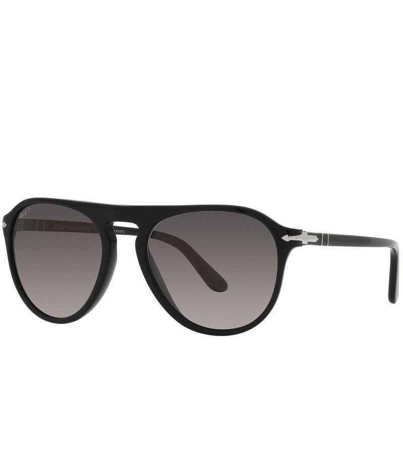 ペルソル レディース 付属物 サングラス・アイウェア Persol Men\u0027s PO3302S 55粍 Aviator Polarized Sunglasses Black 黒いこと