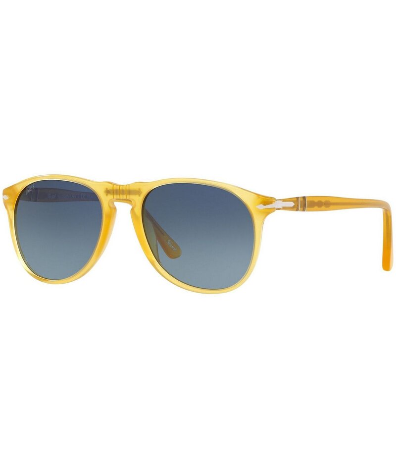 ペルソル レディース 佩び物 サングラス・アイウェア Persol Men\u0027s PO9649S 52粍 Aviator Polarized Sunglasses Yellow 黄色