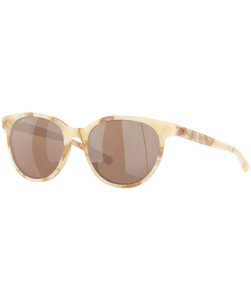 コスタ レディース 付属品 サングラス・アイウェア Costa Women\u0027s 6S2008 Isla 54粍 Round Polarized Sunglasses Shiny Seashell