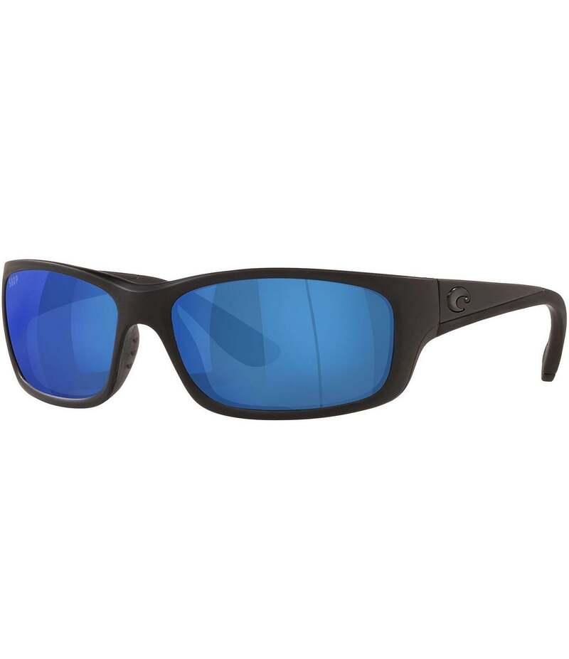コスタ レディース アクセサリー サングラス・アイウェア Costa Men's 6S9023 Jose Mirrored 62mm Rectangle Polarized Sunglasses Blackout/Blue ブルー