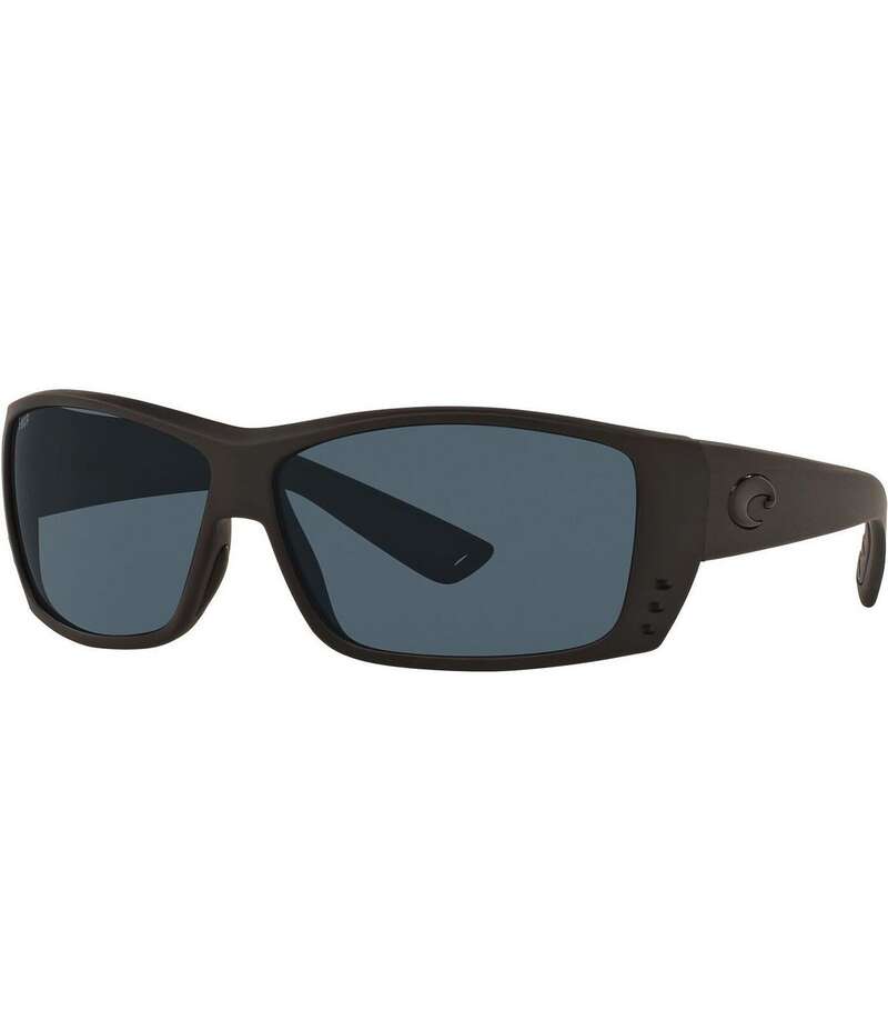 コスタ レディース アクセサリー サングラス・アイウェア Costa Men's 6S9024 Cat Cay 61mm Rectangle Polarized Sunglasses Blackout/Grey グレー