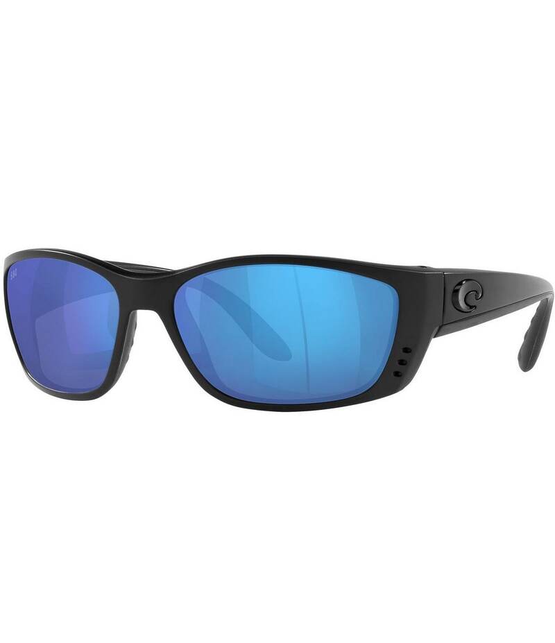 コスタ レディース 付属品 サングラス・アイウェア Costa Men\u0027s 6S9054 Fisch Mirrored Crystal 64粍 Rectangle Polarized Sunglasses Blackout/Blue 青み