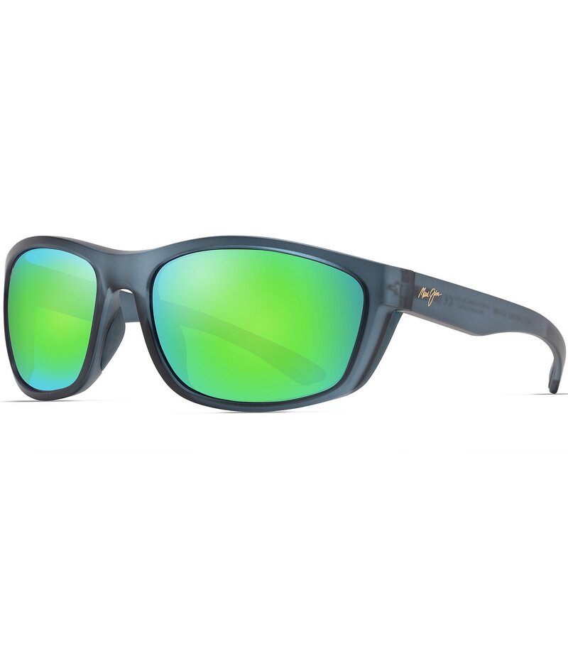 マウイ体育館 レディース 付属品 サングラス・アイウェア つけ加える大きさ Maui Jim Unisex Nuu Landing PolarizedPlus2R 62粍 Wrap Mirrored Sunglasses Matte Teal ティール