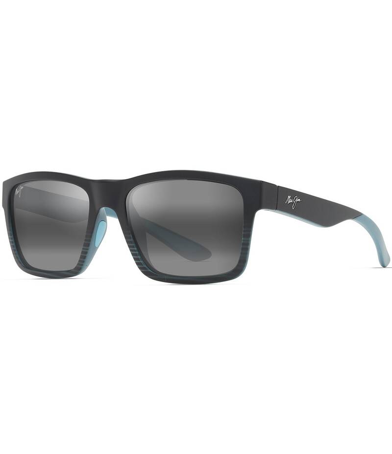 マウイ体育館 レディース 付属品 サングラス・アイウェア つけ加える大きさ Maui Jim Unisex The Flats PolarizedPlus2R 57粍 Rectangle Sunglasses Black/Teal 黒いこと