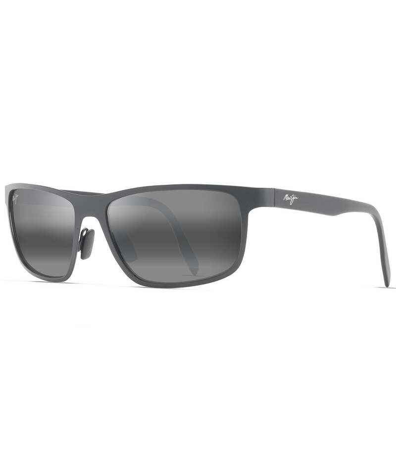 マウイ体操場 レディース 添え物 サングラス・アイウェア 足し加える大きさ Maui Jim Men\u0027s Anemone PolarizedPlus2R 60粍 Rectangle Sunglasses Satin Black 黒いこと