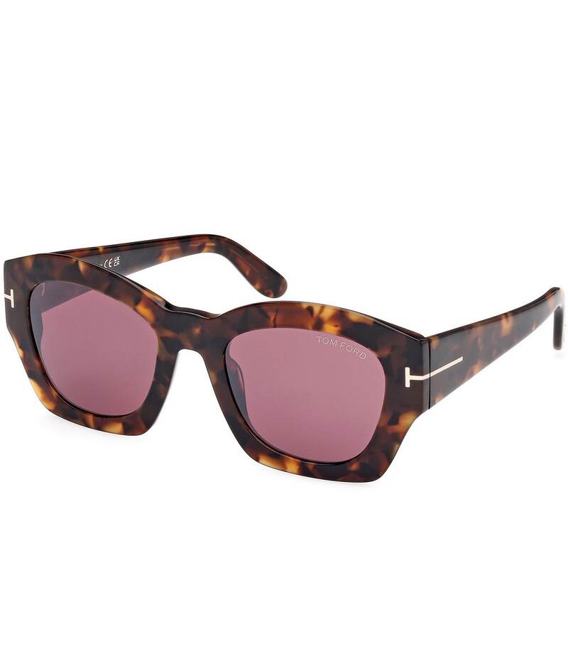 トム・ジェラルド・r・フォード レディース 付属物 サングラス・アイウェア TOM FORD Women\u0027s Guilliana 52粍 Tortoise Geometric Sunglasses Dark Havana