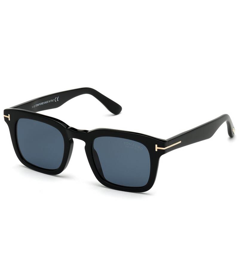 トム・ジェラルド・r・フォード レディース 付属物 サングラス・アイウェア TOM FORD Men\u0027s Dax 48粍 Square Polarized Sunglasses Black/Blue 黒いこと