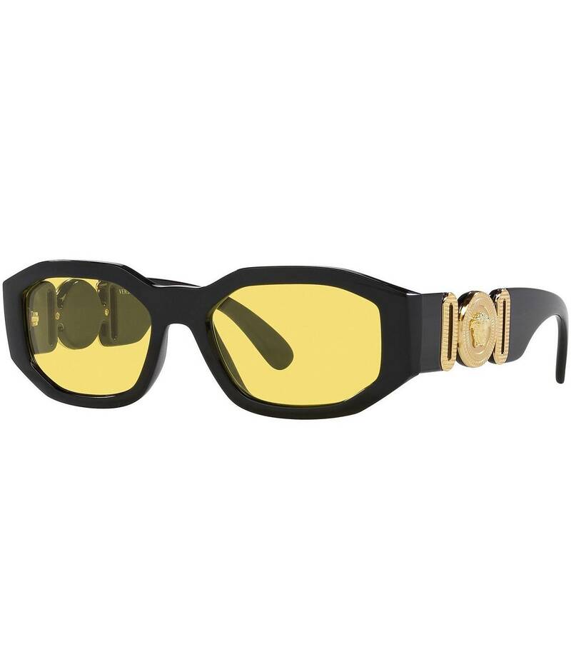 ヴェルサーチ レディース 付属物 サングラス・アイウェア Versace Unisex Biggie 53粍 Sunglasses Black Yellow 黒いこと