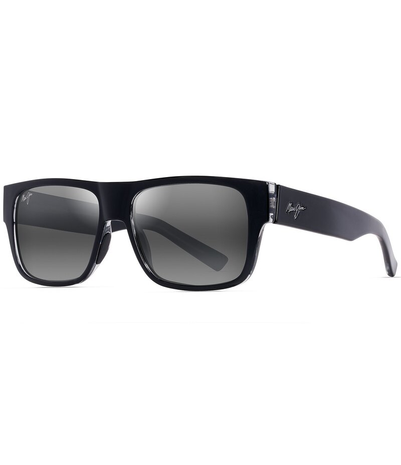 マウイジム レディース アクセサリー サングラス・アイウェア プラスサイズ Maui Jim Unisex Keahi PolarizedPlus2R 56mm Rectangle Sunglasses Black Gloss ブラック