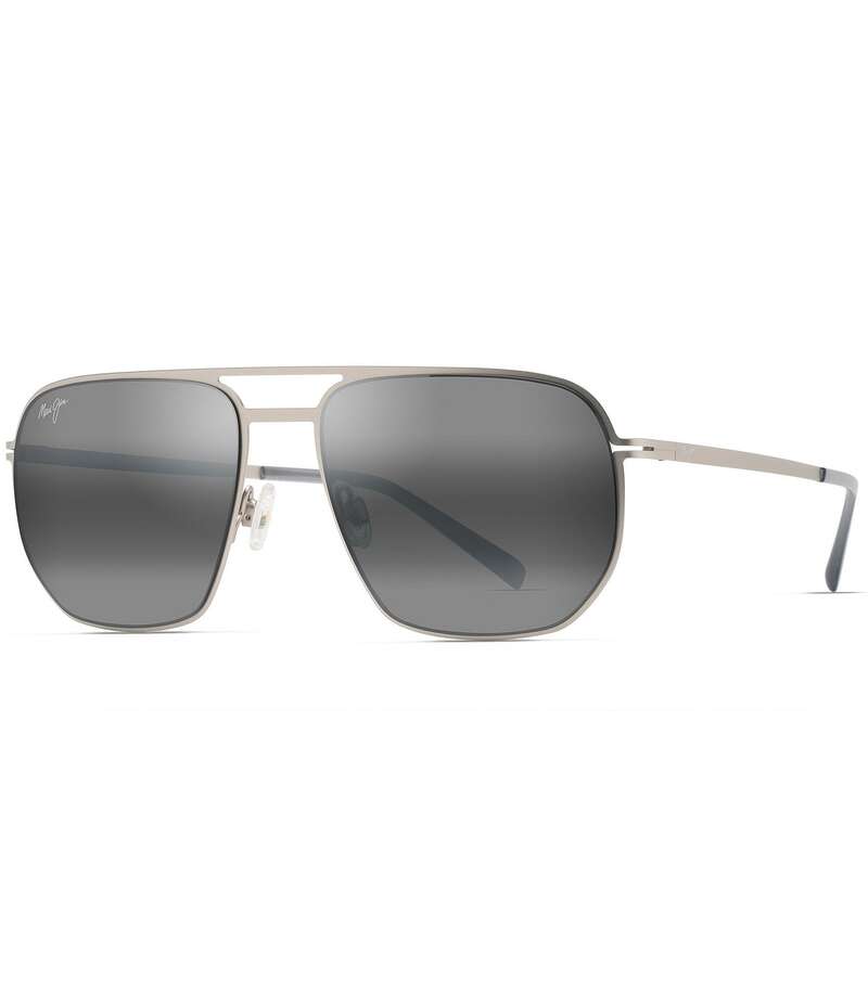 マウイ体育館 レディース 付属品 サングラス・アイウェア つけ加える大きさ Maui Jim Unisex Shark\u0027s Cove PolarizedPlus2R 55粍 Navigator Sunglasses Titanium
