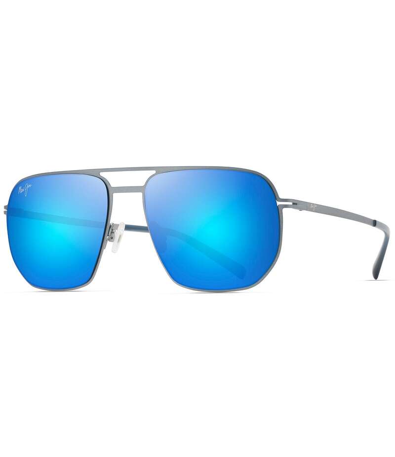マウイ体育館 レディース 付属品 サングラス・アイウェア つけ加える大きさ Maui Jim Unisex Shark\u0027s Cove PolarizedPlus2R 55粍 Mirrored Aviator Sunglasses Dove Grey 薄墨色