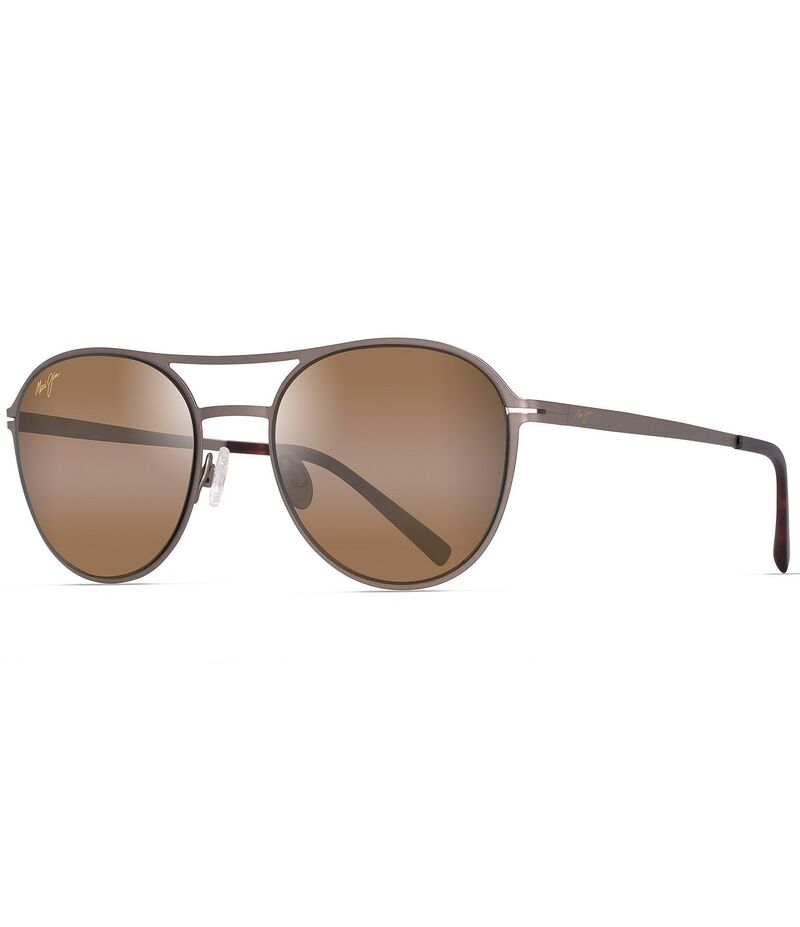 マウイ体育館 レディース 付属品 サングラス・アイウェア つけ加える大きさ Maui Jim Unisex Half Moon PolarizedPlus2R 52粍 Round Sunglasses Satin Sepia