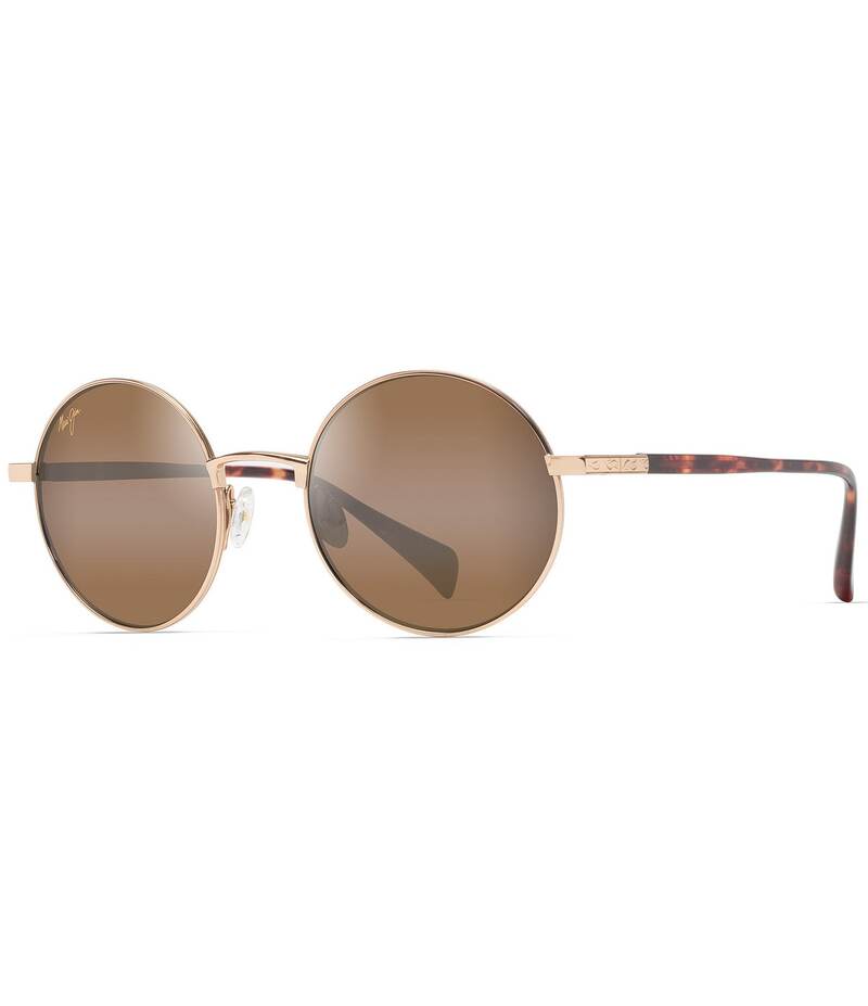 マウイジム レディース アクセサリー サングラス・アイウェア プラスサイズ Maui Jim Unisex Mokupuni PolarizedPlus2R 52mm Round Sunglasses Gold ゴールド