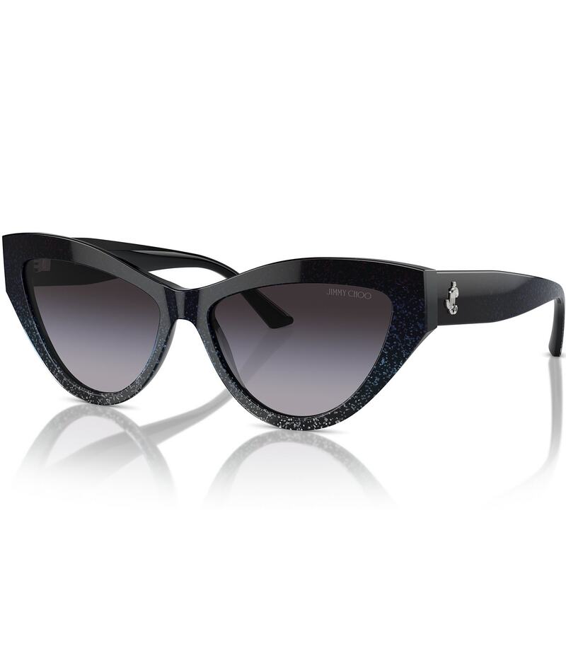 ジミーチュー レディース 佩び物 サングラス・アイウェア Jimmy Choo Women\u0027s JC5004 55粍 Cat Eye Sunglasses Black Gradient Glitter 黒いこと