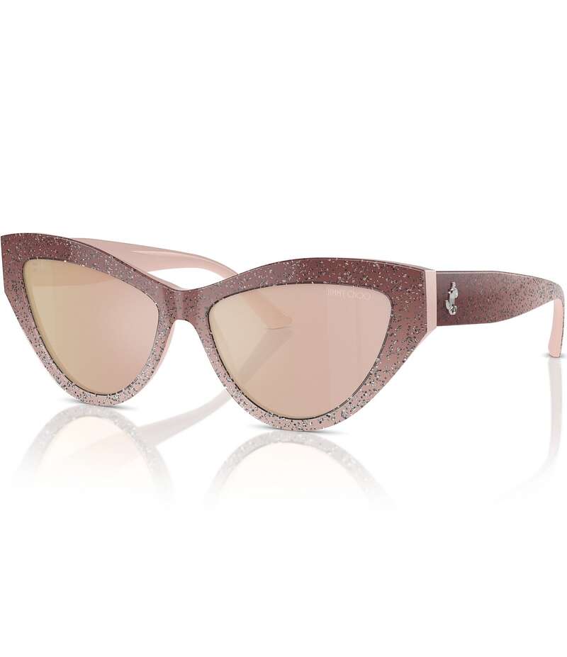ジミーチュー レディース 佩び物 サングラス・アイウェア Jimmy Choo Women\u0027s JC5004 55粍 Cat Eye Sunglasses Pink Gradient Glitter サクラ色