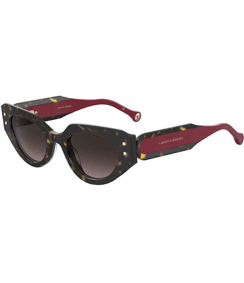 キャロライナヘレラ レディース アクセサリー サングラス・アイウェア Carolina Herrera Women's HER 0221 50mm Havana Oval Sunglasses Havana Red レッド