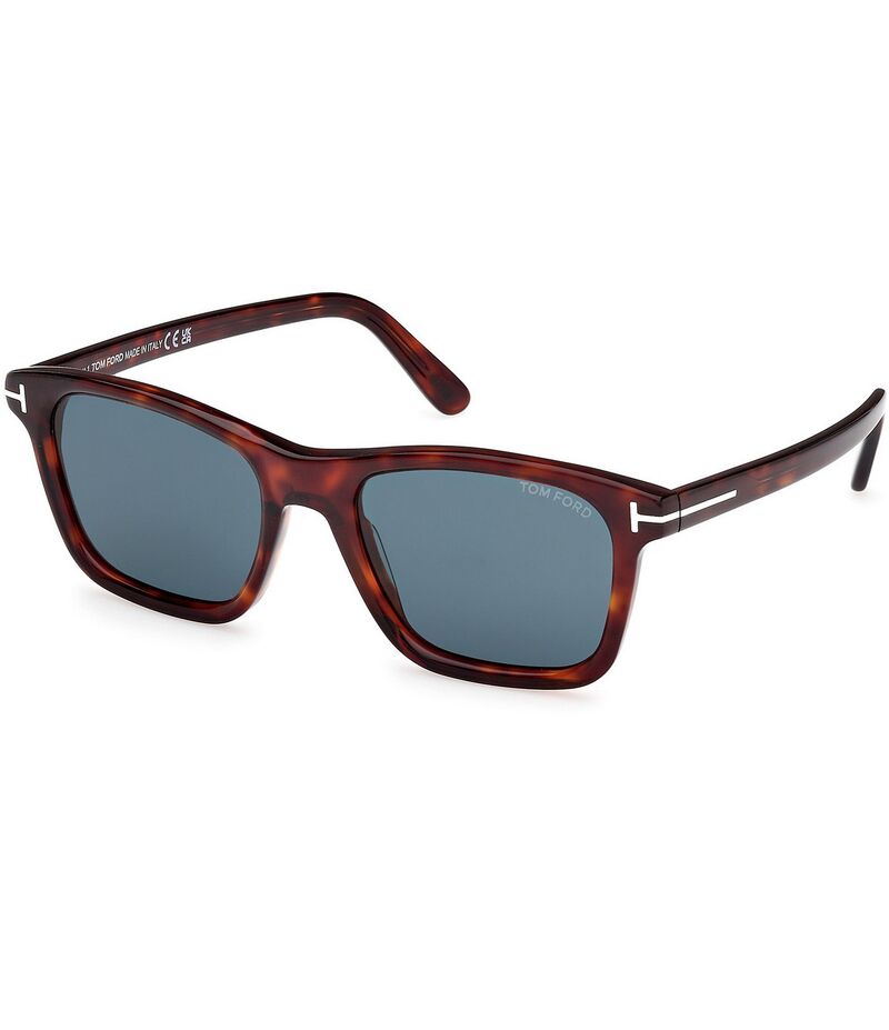 トム・フォード レディース アクセサリー サングラス・アイウェア TOM FORD Men's Barron 54mm Tortoise Frame Square Sunglasses Shiny Red Havana/Dark Teal ティール