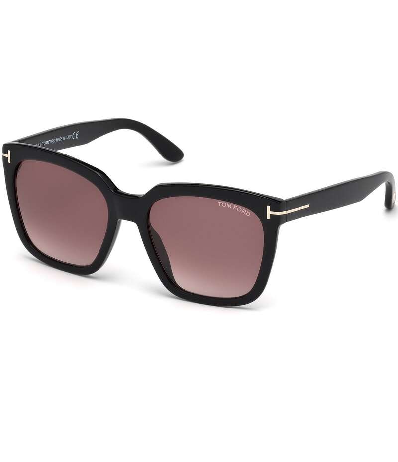 トム・ジェラルド・r・フォード レディース 付属品 サングラス・アイウェア TOM FORD Women\u0027s Amarra 55粍 Square Sunglasses Shiny Black/Bordeaux 黒いこと