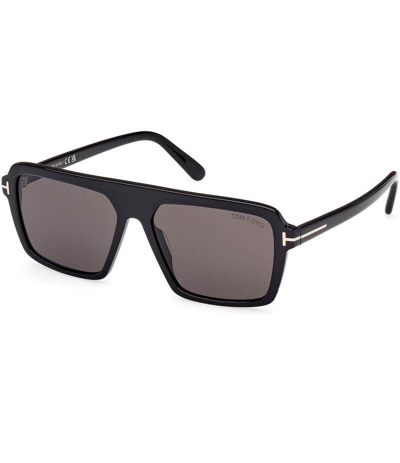 トム・ジェラルド・r・フォード レディース 付属物 サングラス・アイウェア TOM FORD Men\u0027s Vincent 56粍 Aviator Sunglasses Shiny Black/Smoke 黒いこと