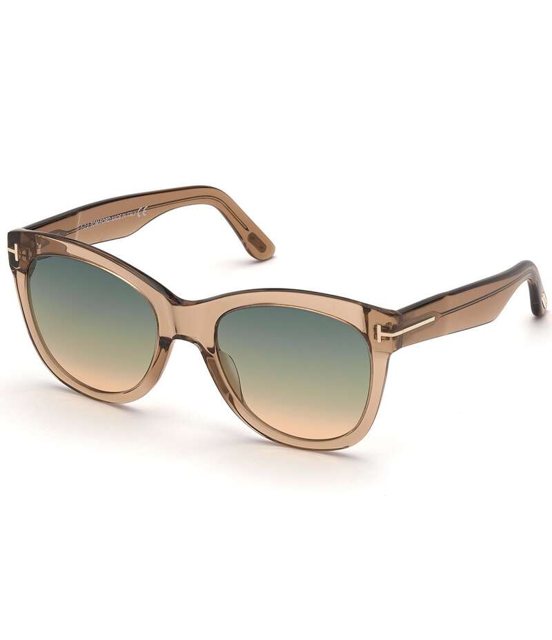 トム・フォード レディース アクセサリー サングラス・アイウェア レース TOM FORD Women's Wallace 54mm Round Sunglasses Transparent Light Brown/Green グリーン 56,280円