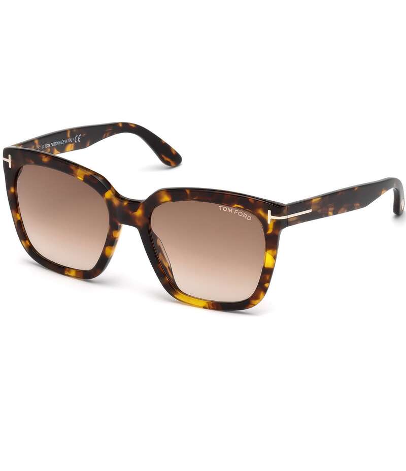 トム・ジェラルド・r・フォード レディース 付属品 サングラス・アイウェア TOM FORD Women\u0027s Amarra 55粍 Tortoise Frame Square Sunglasses Dark Havana/Bordeaux