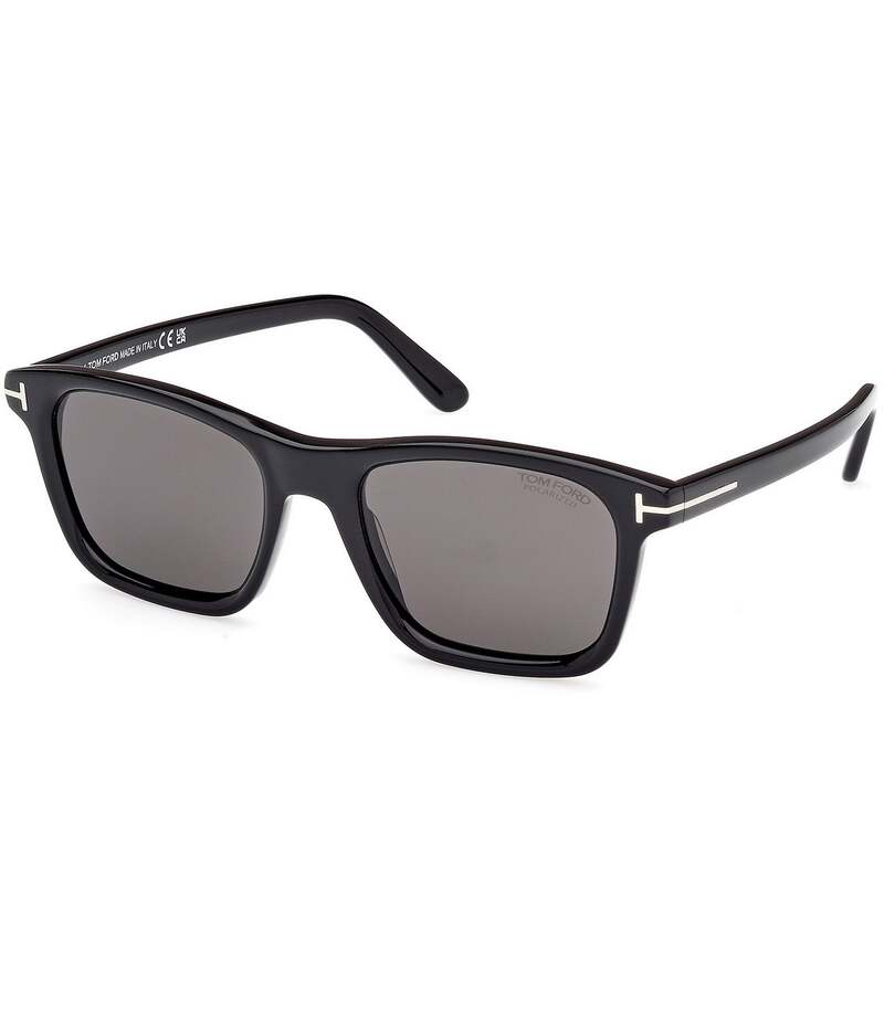 トム・ジェラルド・r・フォード レディース 付属物 サングラス・アイウェア TOM FORD Men\u0027s Barron 54粍 Square Polarized Sunglasses Shiny Black/Smoke 黒いこと