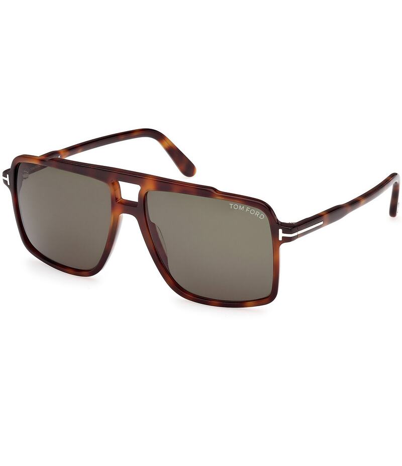 トム・ジェラルド・r・フォード レディース 付属物 サングラス・アイウェア TOM FORD Men\u0027s Kemp 59粍 Tortoise Framed Navigator Sunglasses Shiny Havana/Green 緑であること