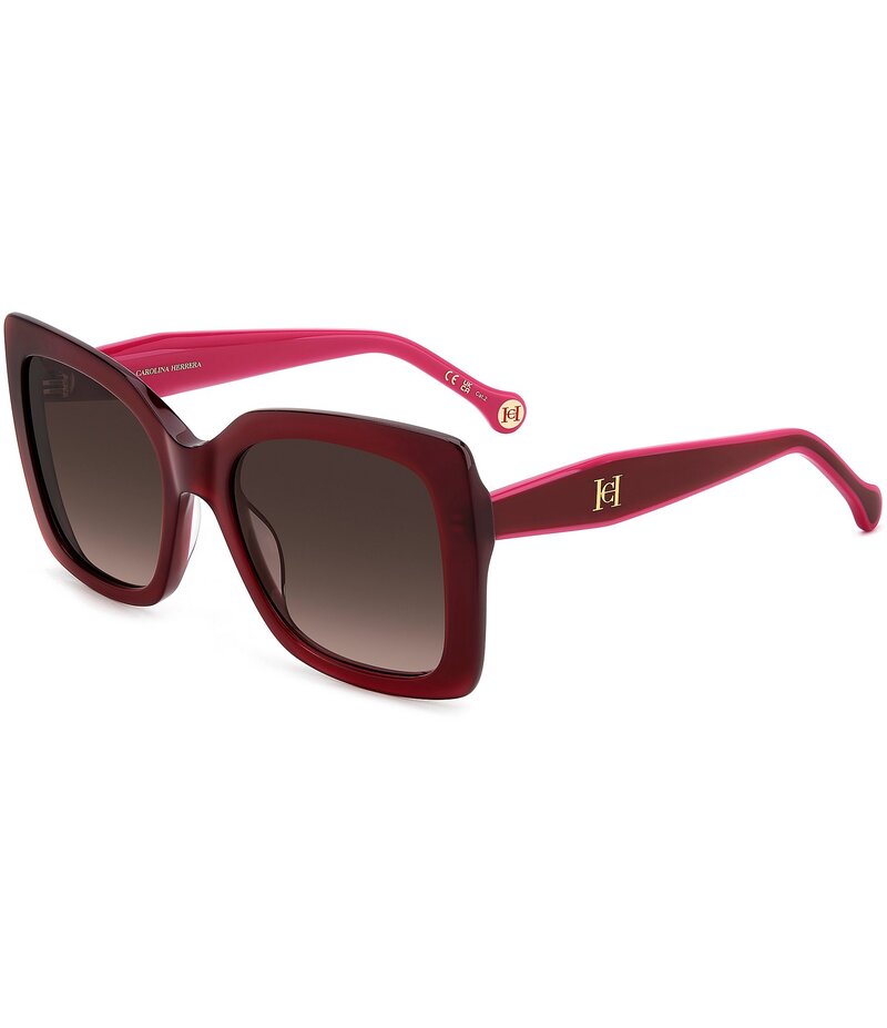 キャロライナヘレラ レディース 付属品 サングラス・アイウェア Carolina Herrera Women\u0027s HER0258 54粍 Square Sunglasses Burgundy バーガンディ