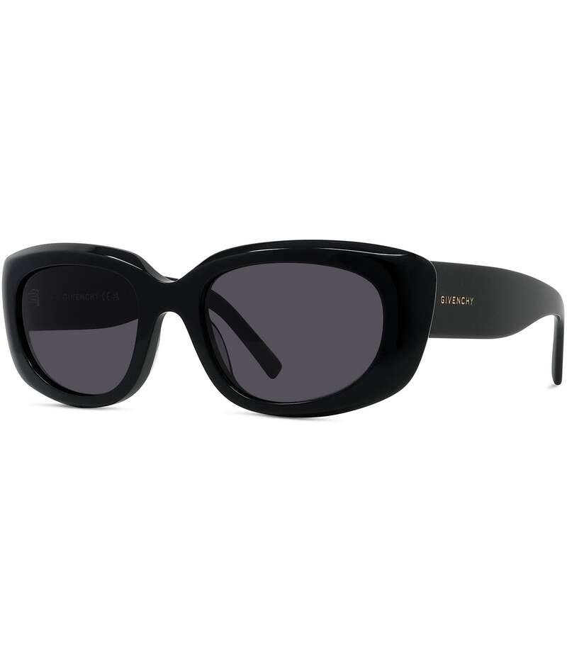 ジバンシー レディース 付属品 サングラス・アイウェア Givenchy Women\u0027s GV Day 54粍 Geometric Rectangle Sunglasses Shiny Black/Smoke 黒いこと