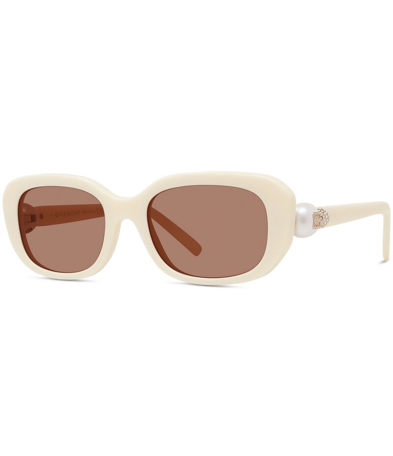 ジバンシー レディース 付属物 サングラス・アイウェア Givenchy Women\u0027s Pearl 53粍 Oval Sunglasses White/Bordeaux 白いこと