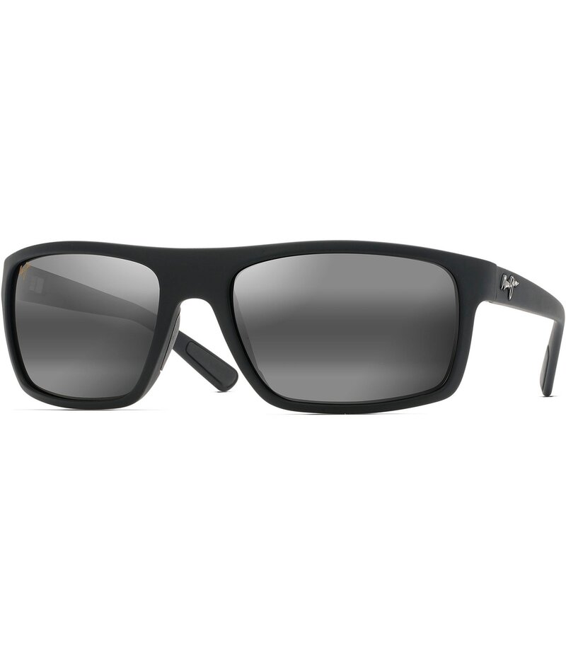 マウイ体育館 レディース 付属品 サングラス・アイウェア つけ加える大きさ Maui Jim Byron Bay Mirrored PolarizedPlus2R Wrap 62粍 Sunglasses Matte Black 黒いこと