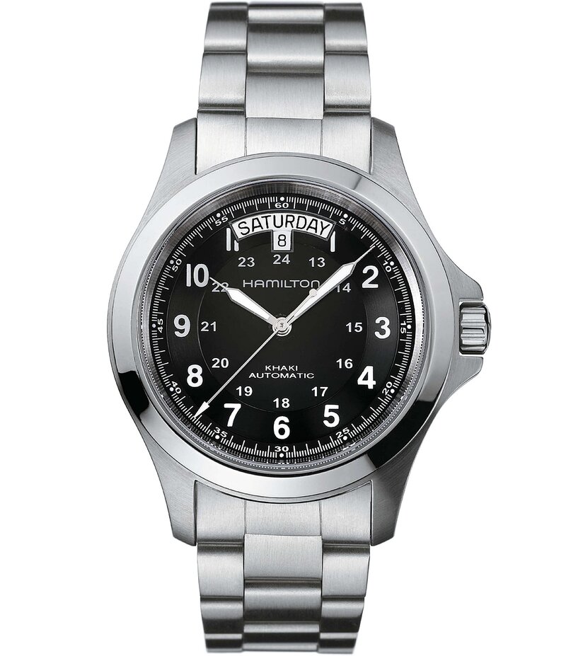 ハミルトン レディース アクセサリー 腕時計 Hamilton Khaki King Automatic Bracelet Watch Silver/Black ブラック 118,400円