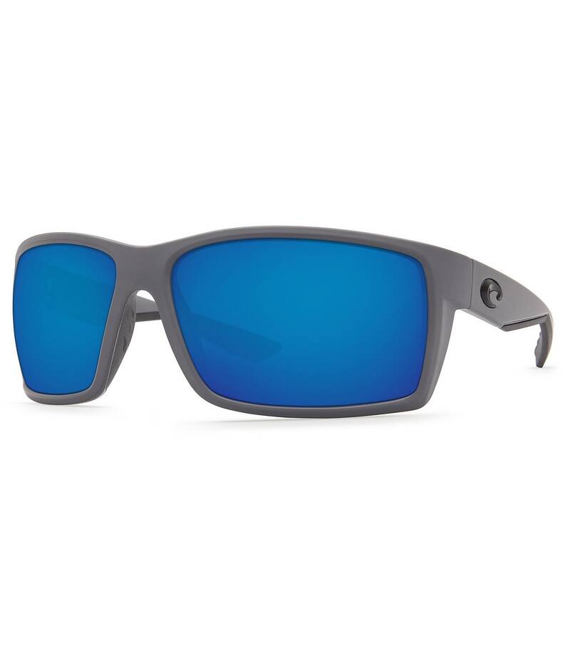 コスタ レディース 付属品 サングラス・アイウェア Costa Reefton Blackout Polarized Mirrored Glass Rectangle Sunglasses Matte Grey/Blue Mirror 薄墨色