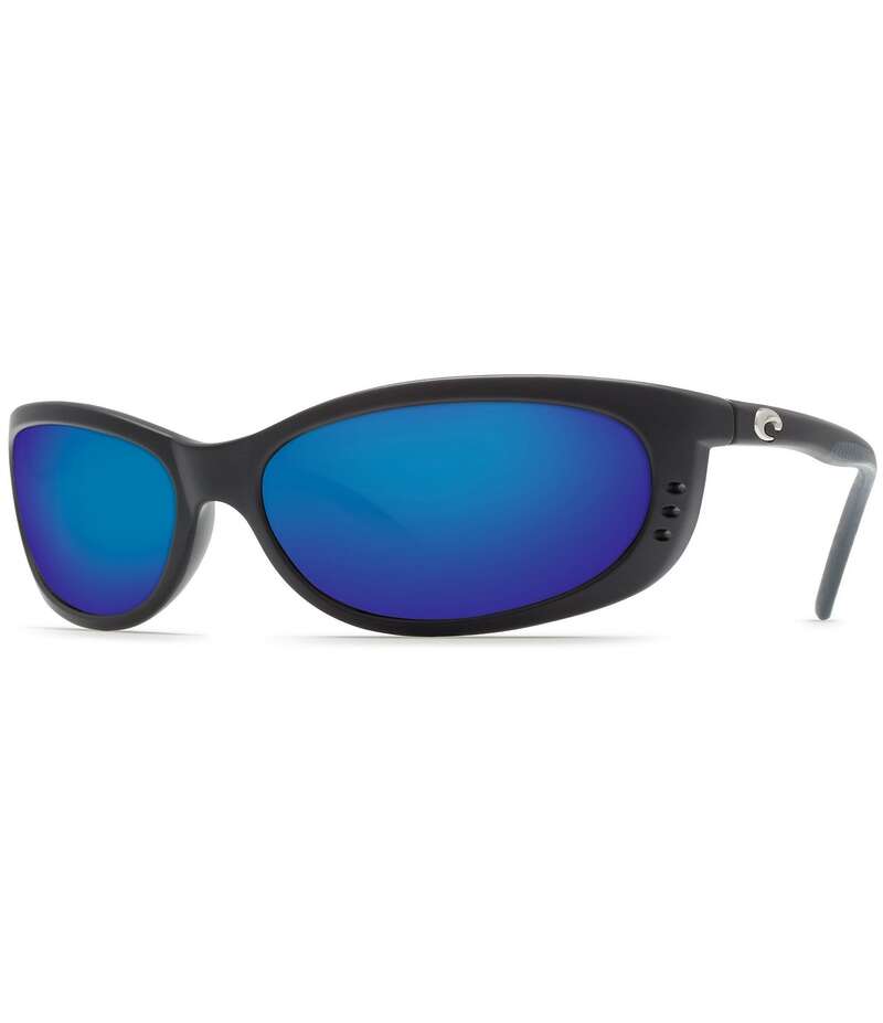 コスタ レディース 付属品 サングラス・アイウェア Costa Unisex Fathom Green Polarized Wrap Sunglasses Matte Black Blue Mirror 黒いこと