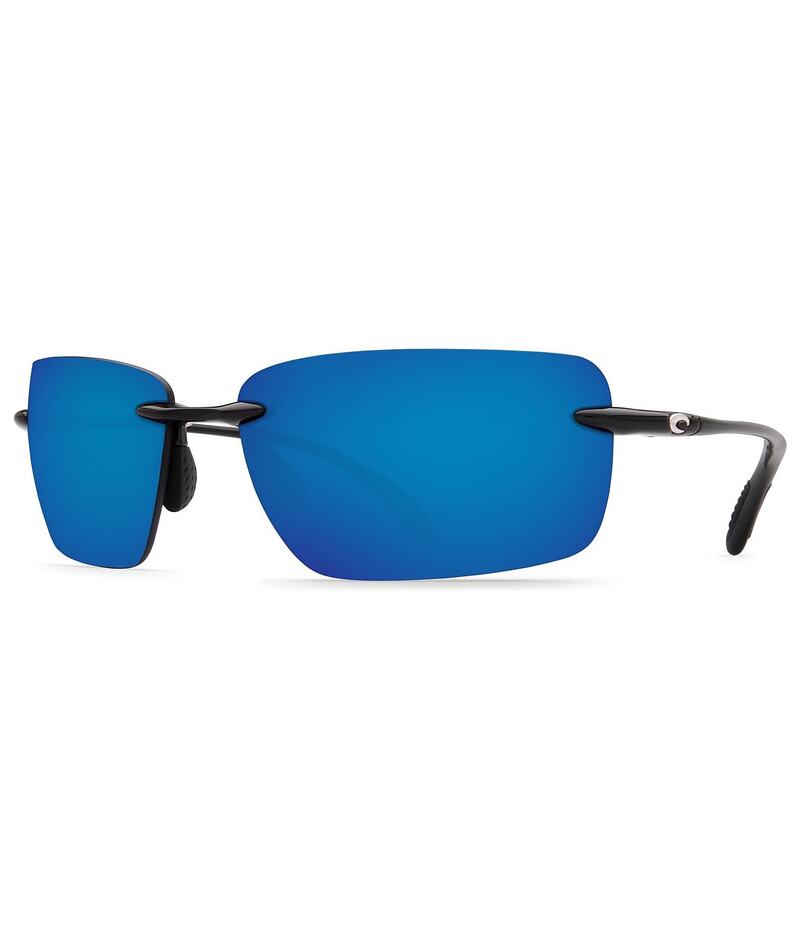 コスタ レディース アクセサリー サングラス・アイウェア Costa Gulf Shore Polarized Rimless Sunglasses Shiny Black Blue Mirror ブラック