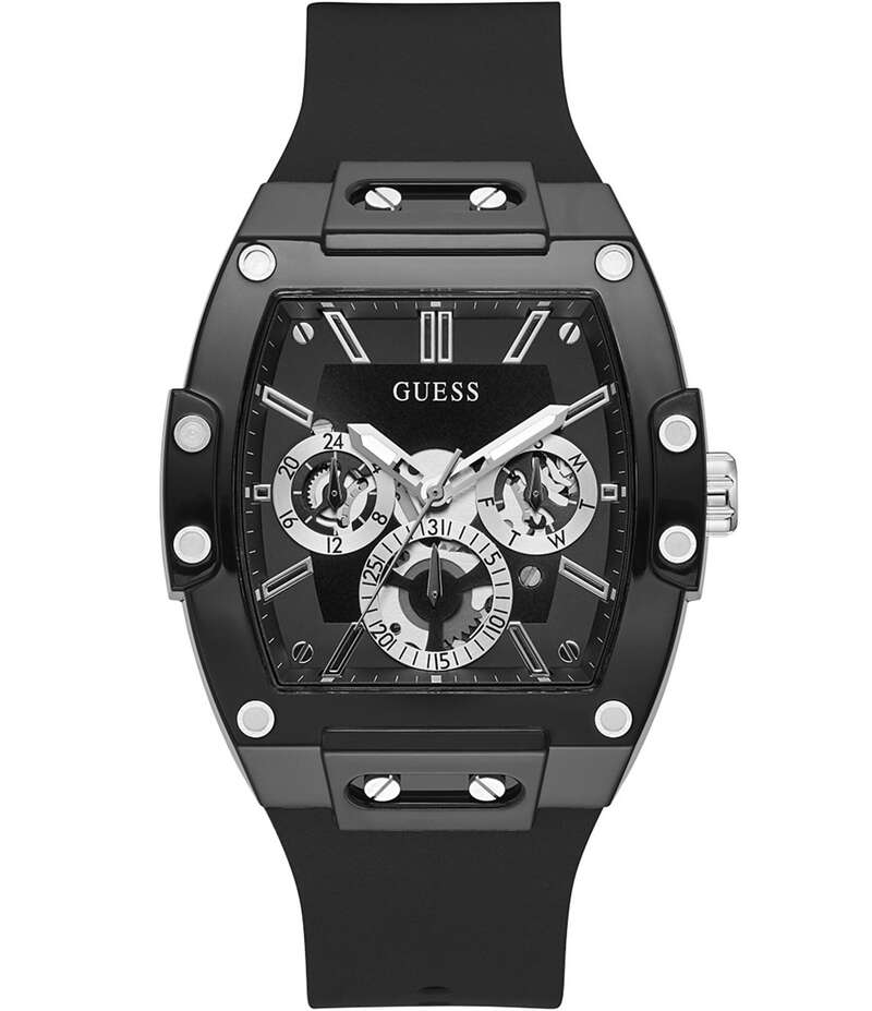 ゲス レディース アクセサリー 腕時計 Guess Men's Silicone Multi-Function Watch Black ブラック